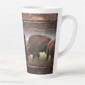 Mooie Buffalo Herd Latte Mok (Rechts)