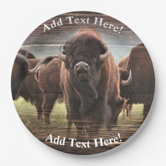 Mooie Buffalo Herd Papieren Bordje (Voorkant)