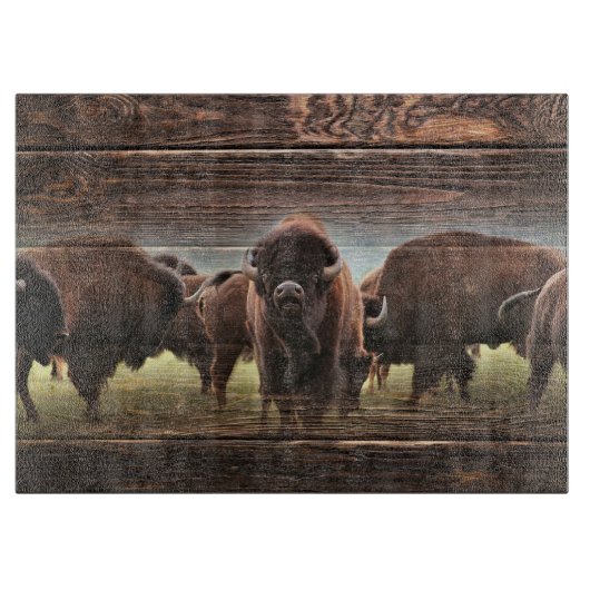 Mooie Buffalo Herd Snijplank (Voorkant)