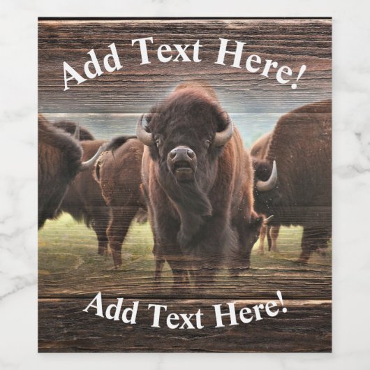 Mooie Buffalo Herd Wijn Etiket (Enkel label)