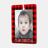 Mooie Buffalo-róoster met sterren Aangepaste naam Metalen Ornament (Voorkant links)