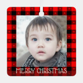 Mooie Buffalo-róoster met sterren Aangepaste naam Metalen Ornament (Voorkant)