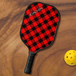 Mooie Buffalo ruit met sterren Naam om te personal Pickleball Paddle