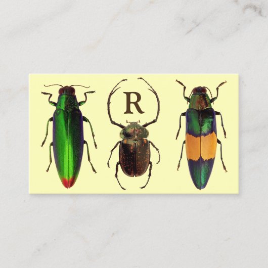 Mooie bugs | Insecten | Monogram | entomoloog Visitekaartje (Voorkant)