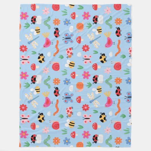 Mooie Bugs Kinderen Fleece Deken  (Voorkant)