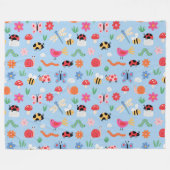 Mooie Bugs Kinderen Fleece Deken  (Voorkant (Horizontaal))