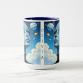 Mooie buitenaardse buitenaardse wezen wordt gepers mok (Midden)