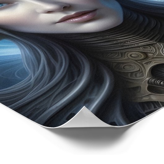 Mooie buitenaardse vrouw - 001 - Fantasy Art Poster (Hoek)