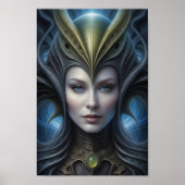 Mooie buitenaardse vrouw - 001 - Fantasy Art Poster (Voorkant)