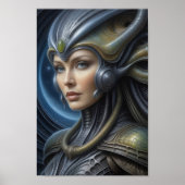 Mooie buitenaardse vrouw - 006 - Fantasy Art Poster (Voorkant)