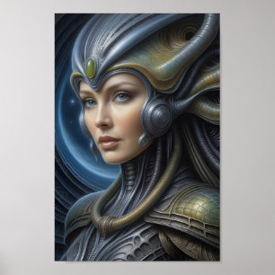Mooie buitenaardse vrouw - 006 - Fantasy Art Poster