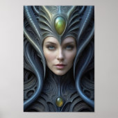 Mooie buitenaardse vrouw - 007 - Fantasy Art Poster (Voorkant)