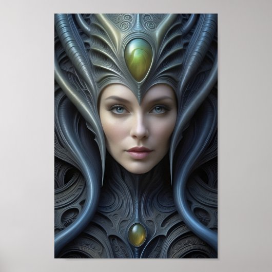 Mooie buitenaardse vrouw - 007 - Fantasy Art Poster (Voorkant)