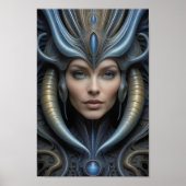 Mooie buitenaardse vrouw - 013 - Fantasy Art Poster (Voorkant)