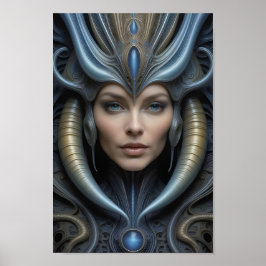 Mooie buitenaardse vrouw - 013 - Fantasy Art Poster