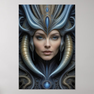 Mooie buitenaardse vrouw - 013 - Fantasy Art Poster