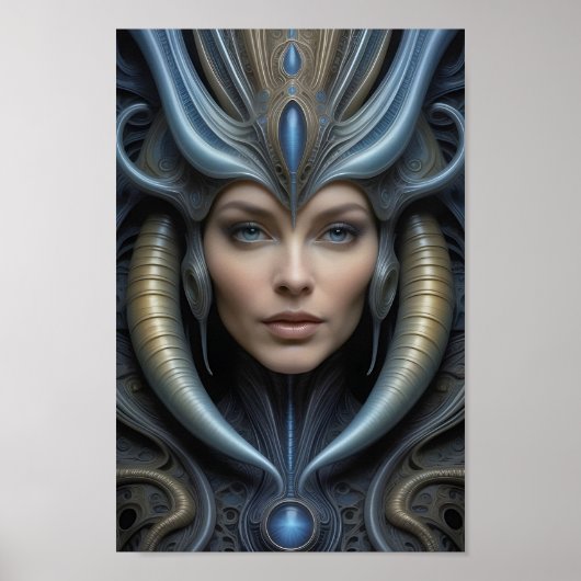 Mooie buitenaardse vrouw - 013 - Fantasy Art Poster (Voorkant)