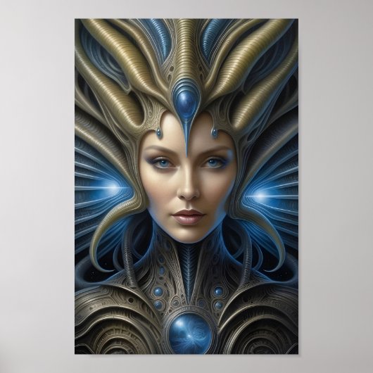 Mooie buitenaardse vrouw - 015 - Fantasy Art Poster (Voorkant)