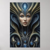 Mooie buitenaardse vrouw - 019 - Fantasy Art Poster (Voorkant)