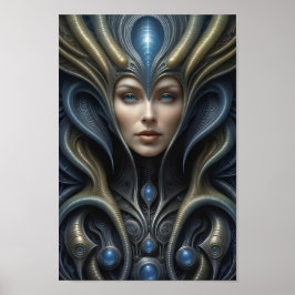 Mooie buitenaardse vrouw - 019 - Fantasy Art Poster