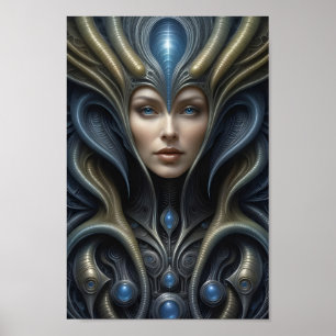 Mooie buitenaardse vrouw - 019 - Fantasy Art Poster