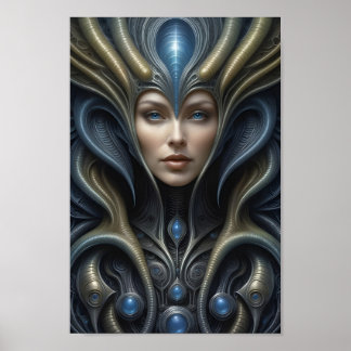 Mooie buitenaardse vrouw - 019 - Fantasy Art Poster