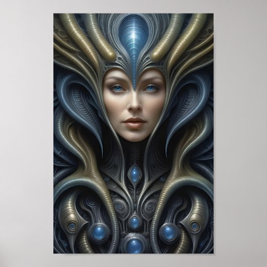 Mooie buitenaardse vrouw - 019 - Fantasy Art Poster (Voorkant)