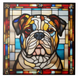 Mooie Bulldog Sierkeramiektegel Tegeltje