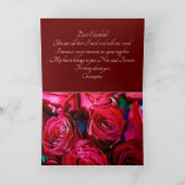Mooie bundel rode rozen bedankkaart (Binnen)