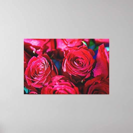 Mooie bundel rode rozen canvas afdruk (Voorkant)