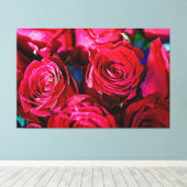 Mooie bundel rode rozen canvas afdruk (Insitu (Houten vloer))