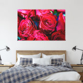Mooie bundel rode rozen canvas afdruk (Insitu (Slaapkamer))