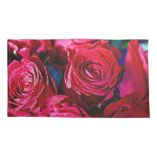 Mooie bundel rode rozen kussensloop (Achterkant-Links)