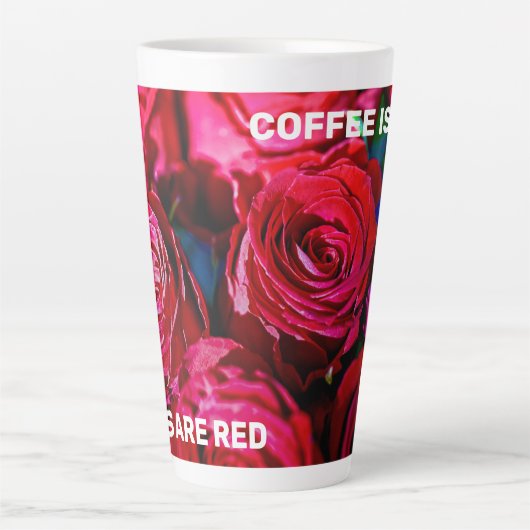 Mooie bundel rode rozen latte mok (Voorkant)