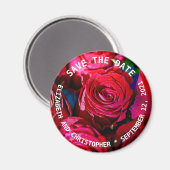 Mooie bundel rode rozen magneet (Voorkant / Achterkant)