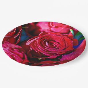 Mooie bundel rode rozen papieren bordje