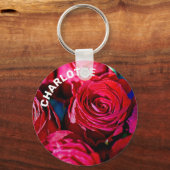 Mooie bundel rode rozen sleutelhanger (Voorkant)