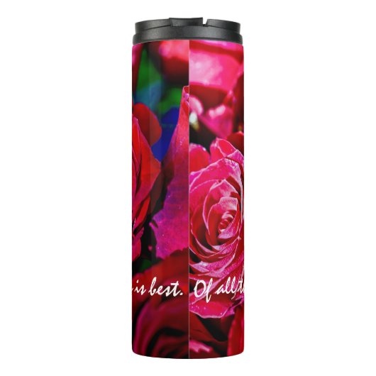 Mooie bundel rode rozen thermosbeker (Achterkant)
