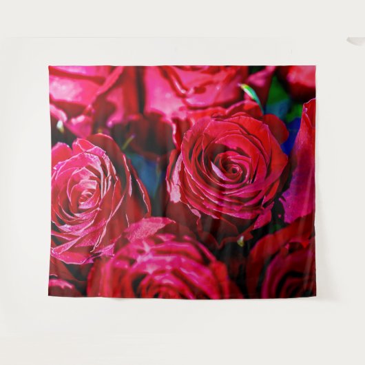 Mooie bundel rode rozen wandkleed (Voorkant (horizontaal))