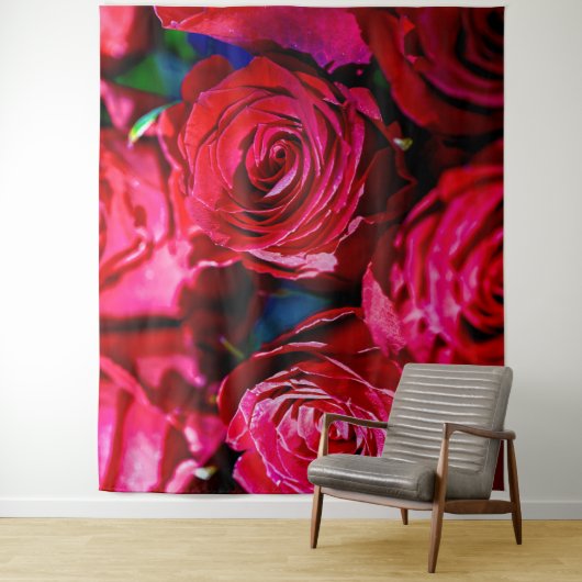 Mooie bundel rode rozen wandkleed (In situ)