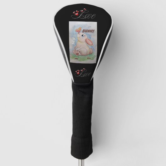 Mooie Bunny cartoon geanimeerd Golfheadcover (Voorkant)