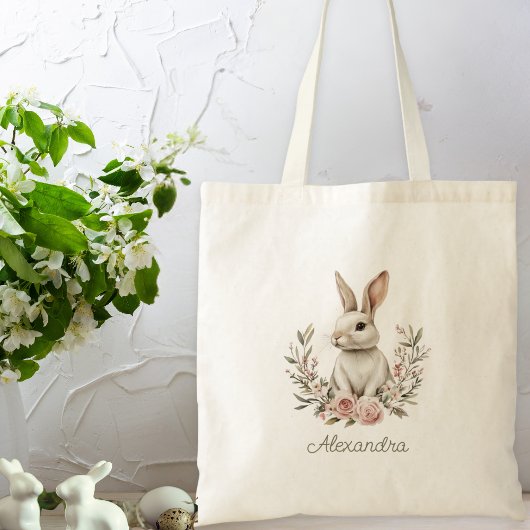 Mooie Bunny Custom Name Tote Bag