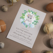 Mooie Bunny Floral Wreath Easter Brunch Kaart