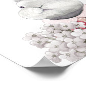 Mooie Bunny Flower Holding Woodland kwekerij Decor Poster (Hoek)