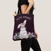 Mooie Bunny - Omkeerbare Floral Happy Spring Tote Bag (Dichtbij)