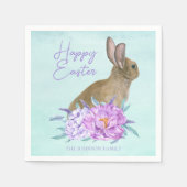 Mooie Bunny Rabbit pasta Floral Paasfeest Servet (Voorkant)