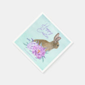Mooie Bunny Rabbit pasta Floral Paasfeest Servet (Hoek)