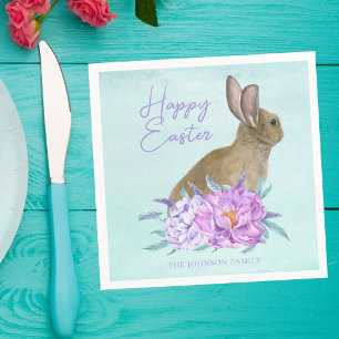 Mooie Bunny Rabbit pasta Floral Paasfeest Servet