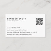 Mooie Burger QR Code Restaurant Visitekaartje (Achterkant)