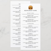 Mooie Burger Restaurant Menu (Voorkant / Achterkant)